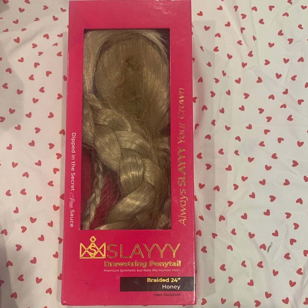 MSLAYYY 24 inch Honey Braided Drawstring Ponytail